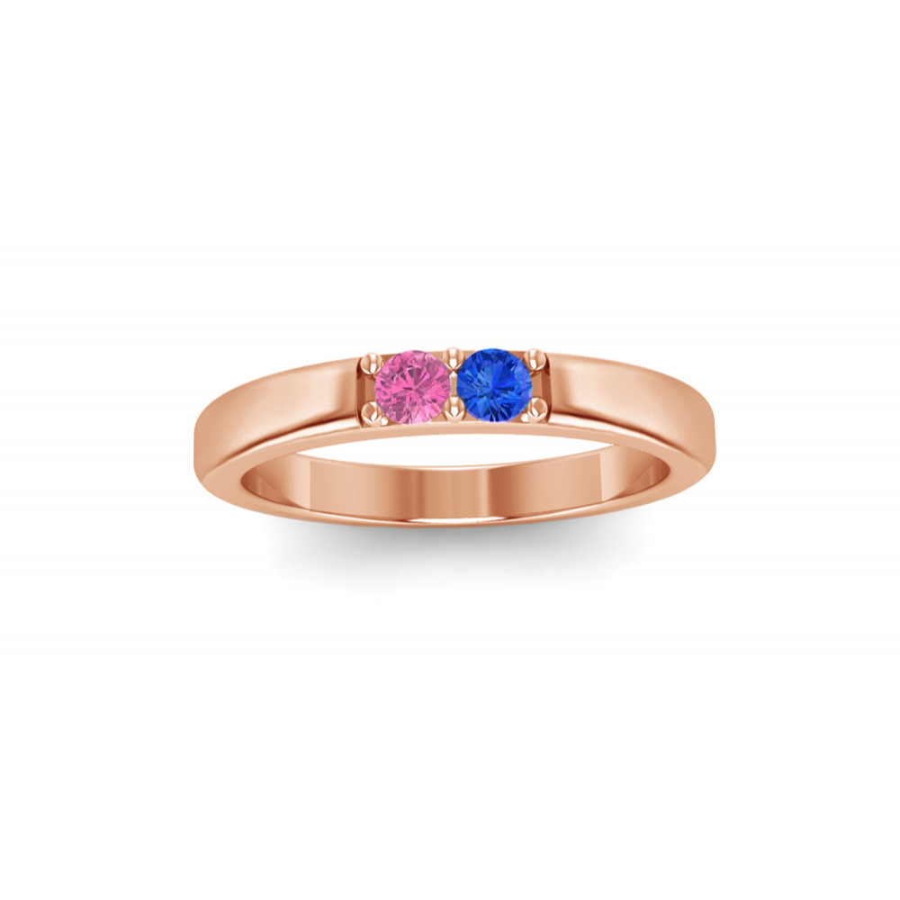 2 Stone Birthstone Ring