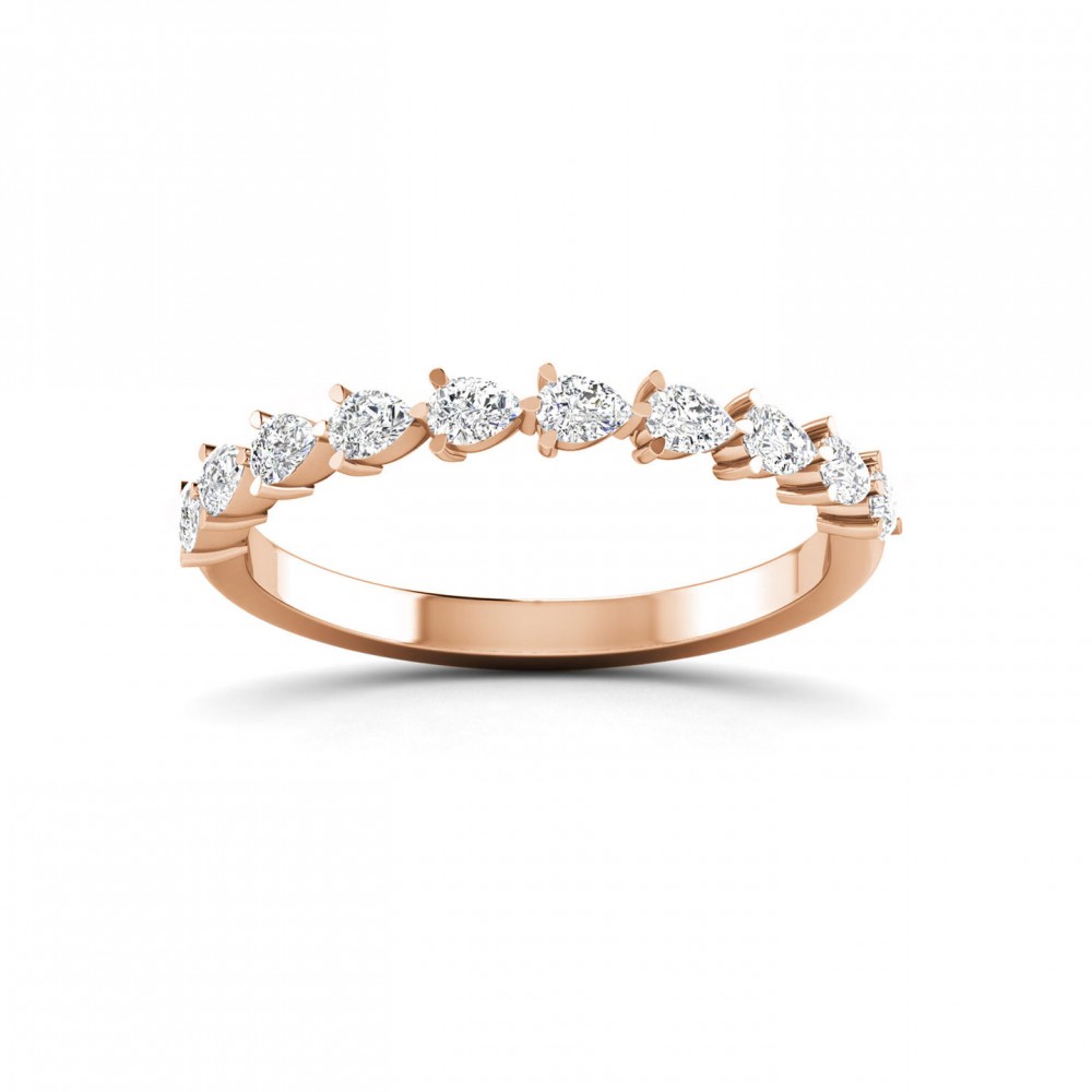 East West Pear Moissanite Stackable Band