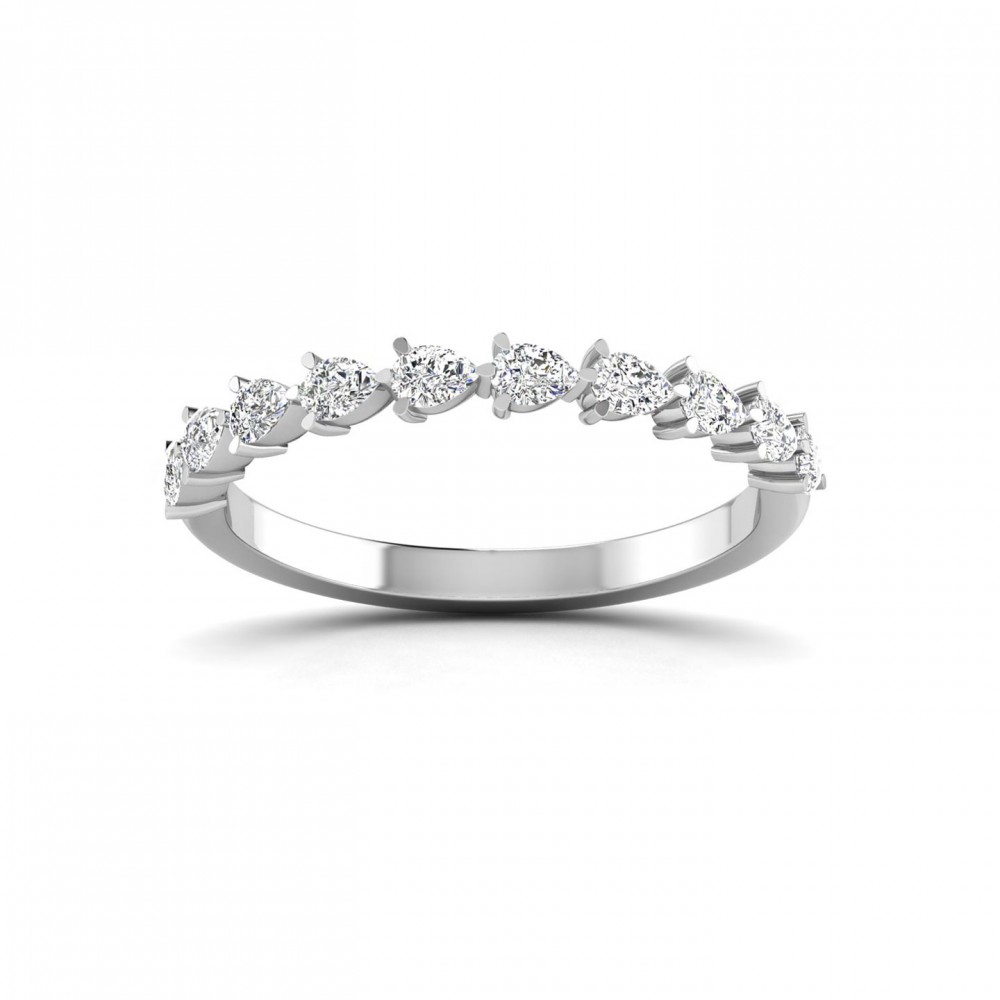 East West Pear Moissanite Stackable Band