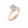 2.5 Ct Elongated Cushion Lab Diamond & .10 Ctw Diamond Hidden Halo Engagement Ring