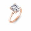 4 Ct Elongated Cushion Moissanite & .10 Ct Diamond Hidden Halo Engagement Ring