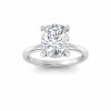 3 Ct Elongated Cushion Lab Diamond & .10 Ctw Diamond Hidden Halo Engagement Ring