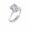 3 Ct Elongated Cushion Lab Diamond & .10 Ctw Diamond Hidden Halo Engagement Ring