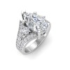 2 Ct Pear Lab Diamond & 1 Ctw Split Shank Wide Band Engagement Ring