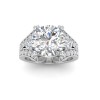 2 Ct Round Lab Diamond & 1 Ctw Split Shank Wide Band Engagement Ring