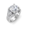 2 Ct Round Lab Diamond & 1 Ctw Split Shank Wide Band Engagement Ring