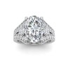 2 Ct Oval Lab Diamond & 1 Ctw Split Shank Wide Band Engagement Ring