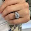 2 Ct Round Lab Diamond & 1 Ctw Split Shank Wide Band Engagement Ring