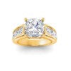 4 Ct Cushion Lab Diamond & 1.44 Ctw Lab Diamond Channel Set Wide Band Engagement Ring