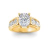 3 Ct Elongated Cushion Lab Diamond & 1.44 Ctw Lab Diamond Channel Set Wide Band Engagement Ring