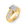 3 Ct Elongated Cushion Lab Diamond & 1.44 Ctw Lab Diamond Channel Set Wide Band Engagement Ring