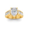 4 Ct Elongated Cushion Lab Diamond & 1.44 Ctw Lab Diamond Channel Set Wide Band Engagement Ring