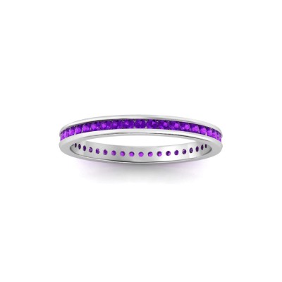 .50 Ctw Amethyst Channel Set Birthstone Eternity Ring