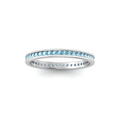 .50 Ctw Aquamarine Channel Set Birthstone Eternity Ring