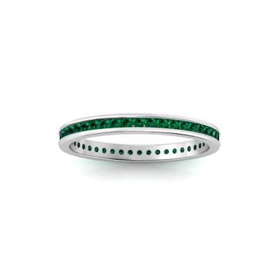 .50 Ctw Emerald Channel Set Birthstone Eternity Ring