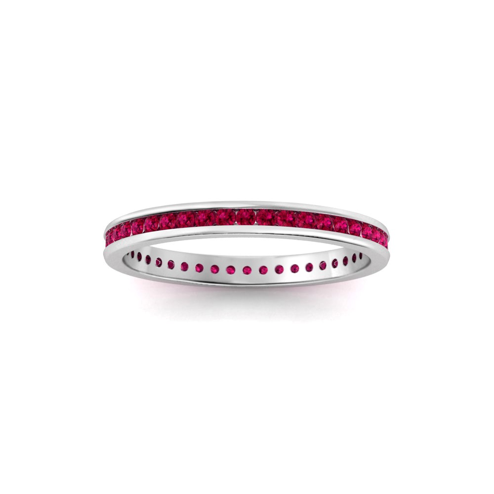 .50 Ctw Ruby Channel Set Birthstone Eternity Ring