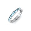 1 Ctw Aquamarine Channel Set Birthstone Eternity Ring