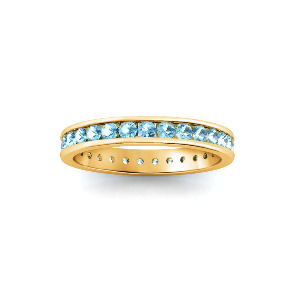 1 Ctw Aquamarine Channel Set Birthstone Eternity Ring