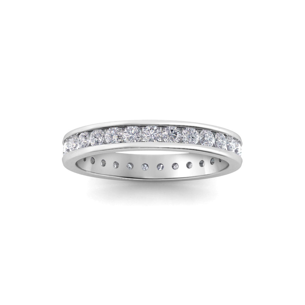 1 Ctw Cubic Zirconia  Channel Set Birthstone Eternity Ring