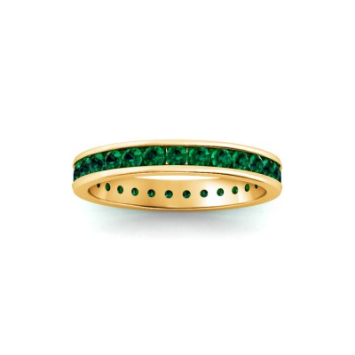 1 Ctw Emerald Channel Set Birthstone Eternity Ring