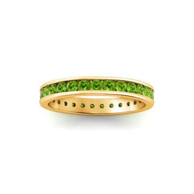 1 Ctw Peridot Channel Set Birthstone Eternity Ring