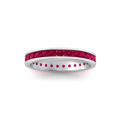 1 Ctw Ruby Channel Set Birthstone Eternity Ring