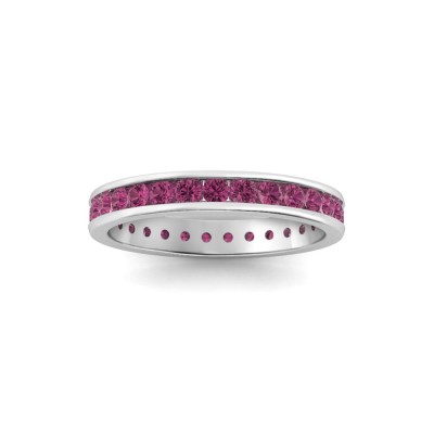 1 Ctw Pink Tourmaline Channel Set Birthstone Eternity Ring