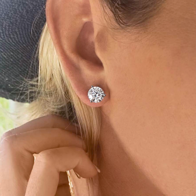 4 Ctw Round Moissanite Martini Stud Earrings