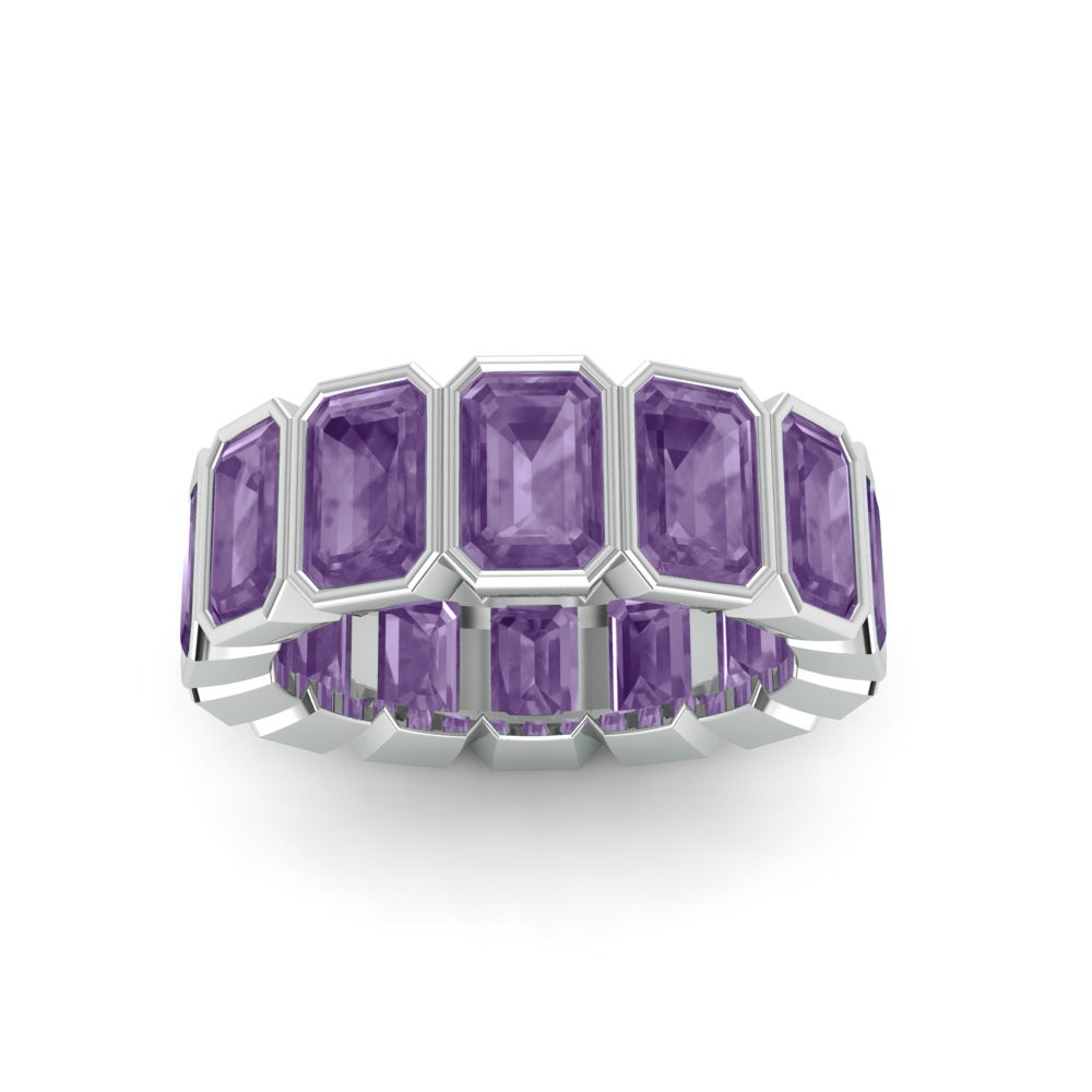 Amethyst Birthstone Bezel Eternity Band