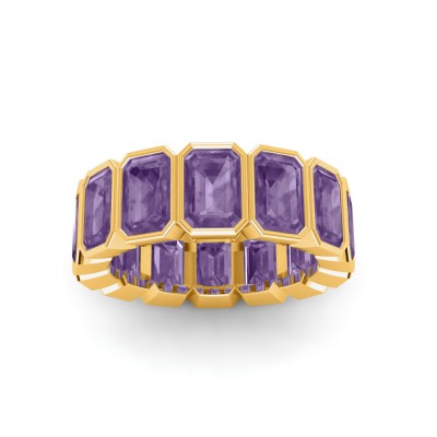 Amethyst Birthstone Bezel Eternity Band