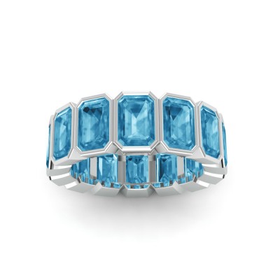 Topaz Birthstone Bezel Eternity Band