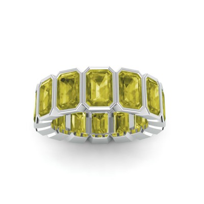 Citrine Birthstone Bezel Eternity Band