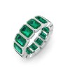 Emerald Birthstone Bezel Eternity Band