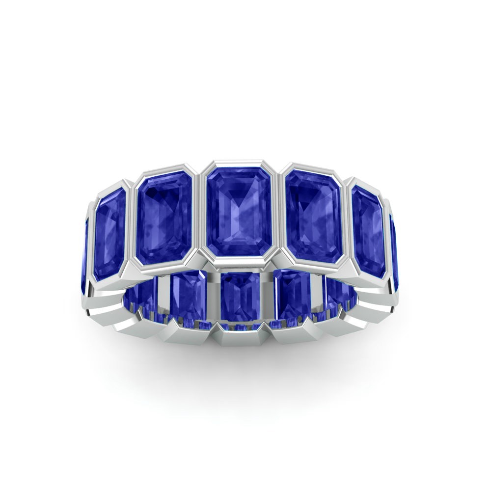 Sapphire Birthstone Bezel Eternity Band