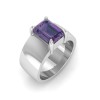 2.5 Ct Alexandrite Emerald Cut Birthstone Wide Band Cigar Ring