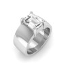 2.5 Ct CZ Emerald Cut Birthstone Wide Band Cigar Ring