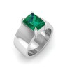 2.5 Ct Emerald Cut Birthstone Wide Band Cigar Ring