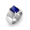 2.5 Ct Sapphire Emerald Cut Birthstone Wide Band Cigar Ring