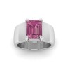 2.5 Ct Tourmaline Emerald Cut Birthstone Wide Band Cigar Ring