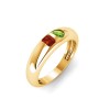 Emerald & Pear Birthstone Toi et Moi Dome Ring