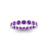 Amethyst Round Birthstone Bezel Eternity Wedding Ring