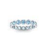 Aquamarine Round Birthstone Bezel Eternity Wedding Ring