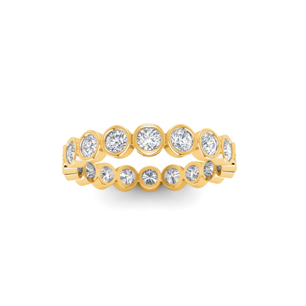 Lab Diamond Round Birthstone Bezel Eternity Wedding Ring