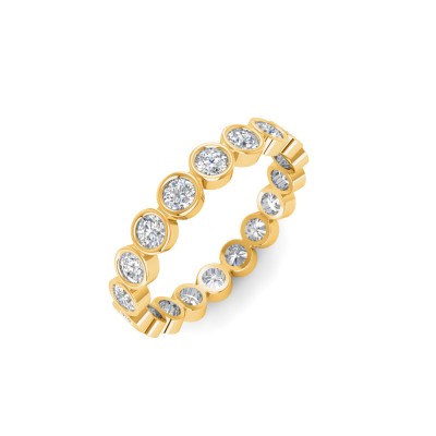 Lab Diamond Round Birthstone Bezel Eternity Wedding Ring