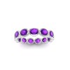 Amethyst Oval Birthstone Bezel Eternity Wedding Ring