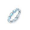 Aquamarine Oval Birthstone Bezel Eternity Wedding Ring