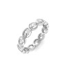 CZ Oval Birthstone Bezel Eternity Wedding Ring