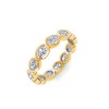 Lab Diamond Oval Birthstone Bezel Eternity Wedding Ring