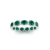 Emerald Oval Birthstone Bezel Eternity Wedding Ring