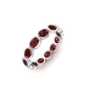 Ruby Oval Birthstone Bezel Eternity Wedding Ring